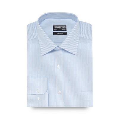 Blue striped print regular fit shirt